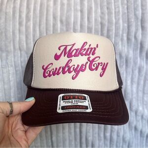 Makin’ cowboys cry country western trucker hat